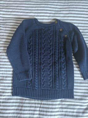 Classic Navy Cable Knit Kids Sweater